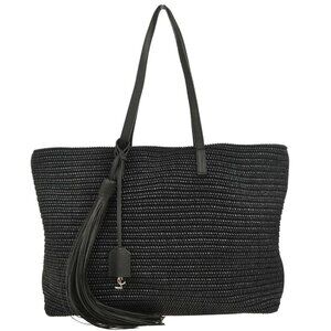 Saint Laurent Black Raffia Tassel Tote Handbag TCT490793･0918 134716